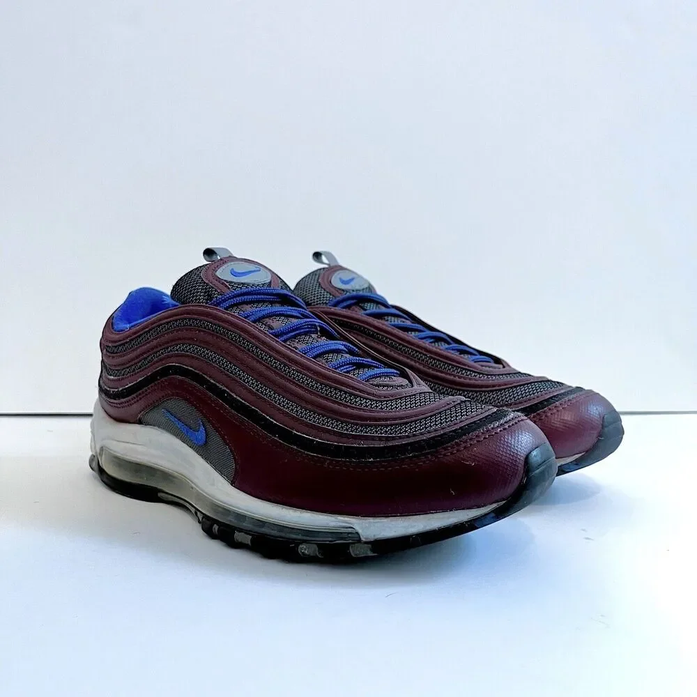 2018 Nike Air Max 97 Night Maroon Cool Grey Racer Blue 921826-012 Rare Sz 10